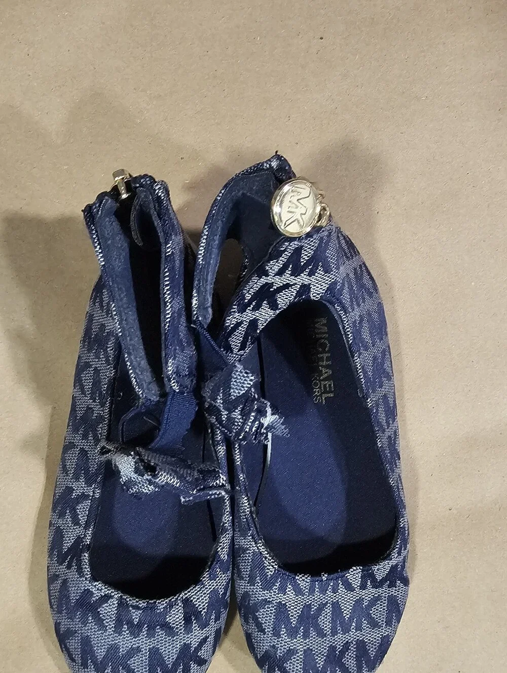 MK Navy Patterned Wedge Sandals